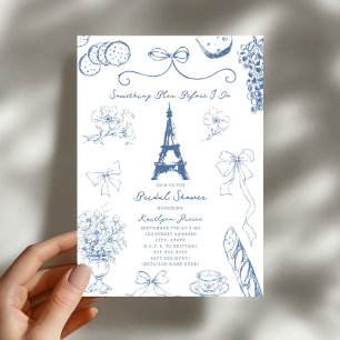 Convites Algo Azul Casamento Chá de Noiva Azul Francês