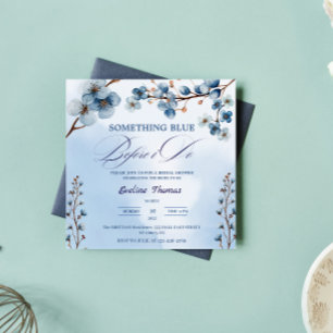 Convites Algo Azul Eu Floresço Brunch Chá de Noiva
