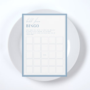Convites Algo Azul Jogo do Bingo do Chá de panela