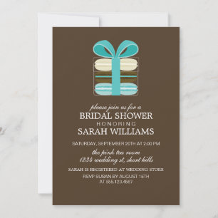 Convites Algo azul macarões franceses