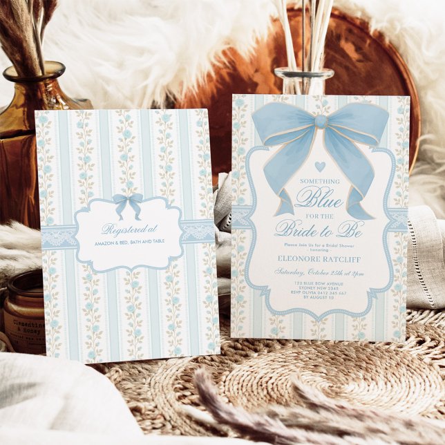 Convites Algo azul para o Chá de panela Arco azul-escuro (Criador carregado)