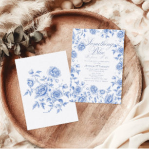 Convites Algo Chá de panela de Chinoiserie Elegante Azul
