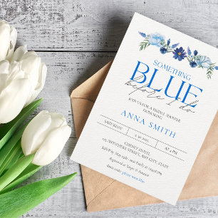 Convites Algo Chá de panela Floral Azul