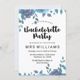 Convites Algo de Festa de solteira azul