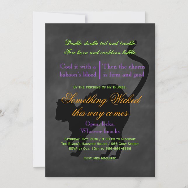 Convites Algo Mal Convidado De Halloween (Frente)