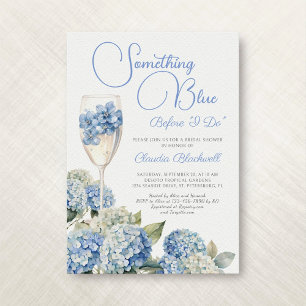 Convites Algo sobre Chá de panela Hydrangea Azul