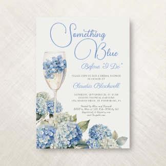 Convites Algo sobre Chá de panela Hydrangea Azul