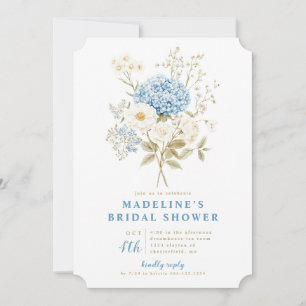 Convites Algo sobre o Chá de panela Blue Hydrangeas