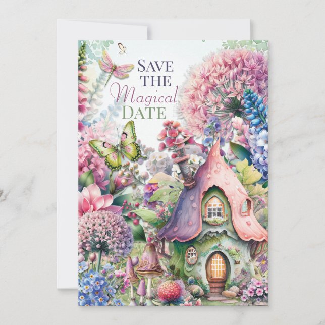 Convites Algodão de fada Festa de aniversário mágica (Frente)