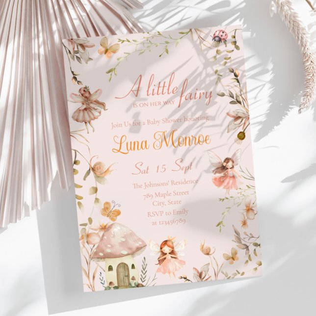 Convites Algodão de Laticínios Boho Chá de fraldas de Aquar (Criador carregado)