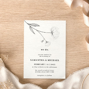 Convites Algodão Flor Branca Clara Botânica nós fazemos