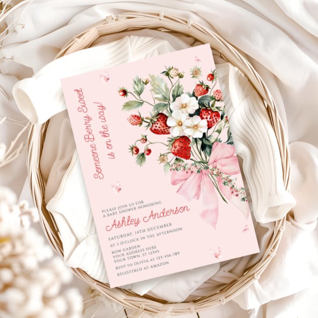 Convites Alguém Berry Sweet Modern Arco Rosa (Criador carregado)