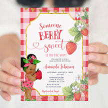Alguém Berry Sweet Strawberry Girl Chá de fraldas