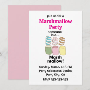 Convites Alguém É Um Marshmallow Festa Divertida de Comida