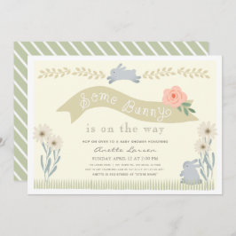 Convites Algum Chá de fraldas Neutro de Gênero Coelho Amare