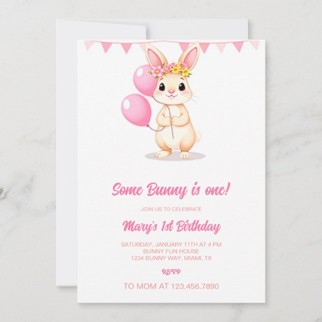 Convites Algum Coelhinho é um Convite, Algum Coelhinho está (Frente)