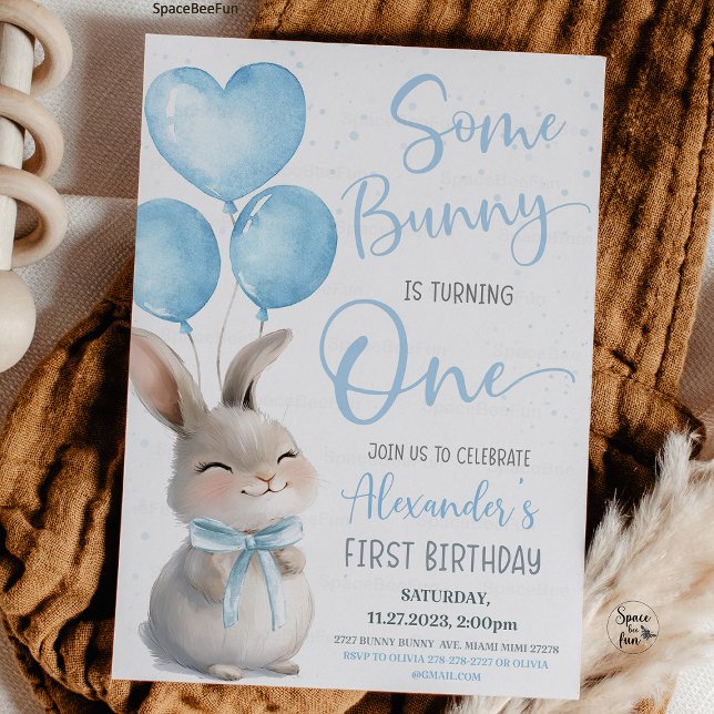 Convites Algum Coelhinho é um dos primeiros aniversários do (Some Bunny is One, 1st Birthday Invitation, Bow Bunny Birthday, Bunny Theme Party, First Birthday Gi)