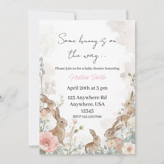 Convites Algum Coelhinho está a Caminho (Frente)