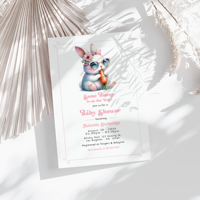 Convites Algum Coelhinho Está a Caminho Chá de Bebê (Some Bunny Is On the Way Baby Shower Invitation)