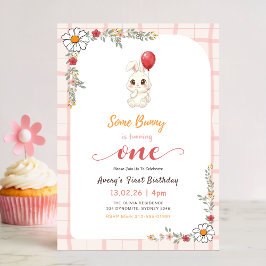 Convites Algum Coelhinho está Fazendo Um Aniversário Floral