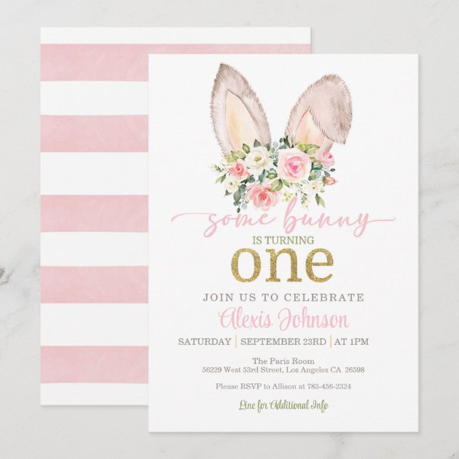 Convites Algum Coelhinho está Fazendo UM Aniversário - Orel (Frente/Verso)