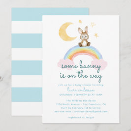 Convites Algum Coelhino Está a Caminho Chá de Bebê Sem Gêne