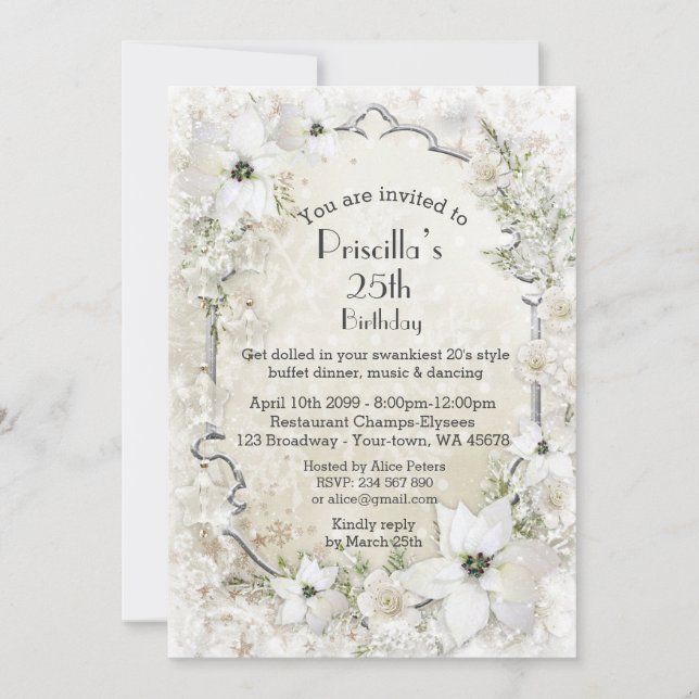 Convites Alguma festa de aniversário da idade, país das (Frente)