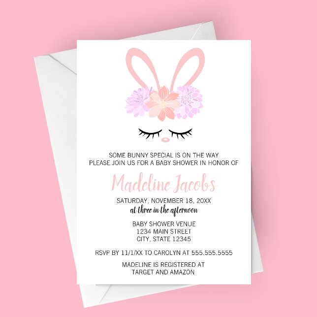Convites Alguns Chás de fraldas de Primavera Bunny (Some Bunny Special Baby Shower Invitation for Spring or Easter Baby Showers)