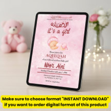 Alhamdulillah rosa aqeeqah bebê menina muçulmana
