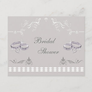 Convites Alianças de casamento & chá de panela Sparkly do