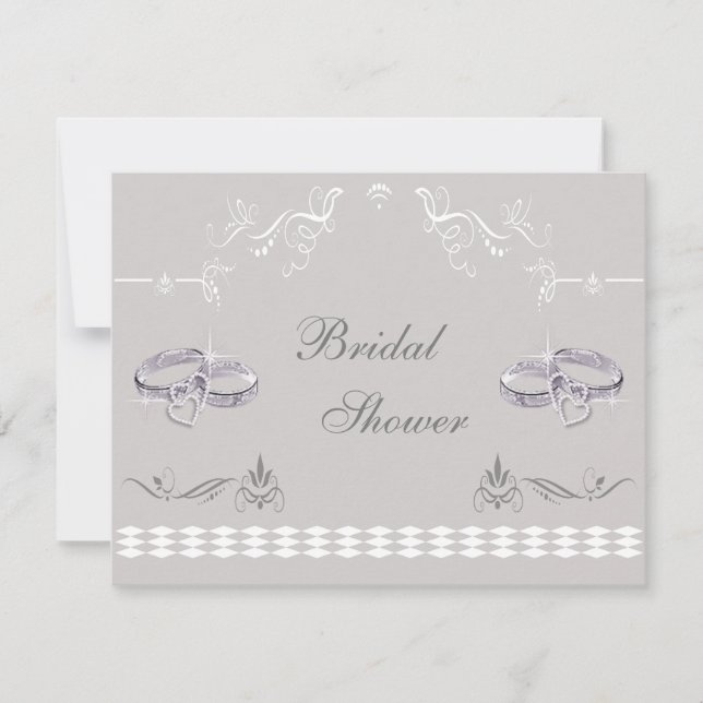 Convites Alianças de casamento & chá de panela Sparkly dos (Frente)