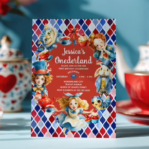 Convites Alice Caprichosa no ONEDERLAND Aniversário de 1 an