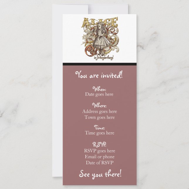 Convites Alice Carnivale Style (Versão Dourada) (Frente)