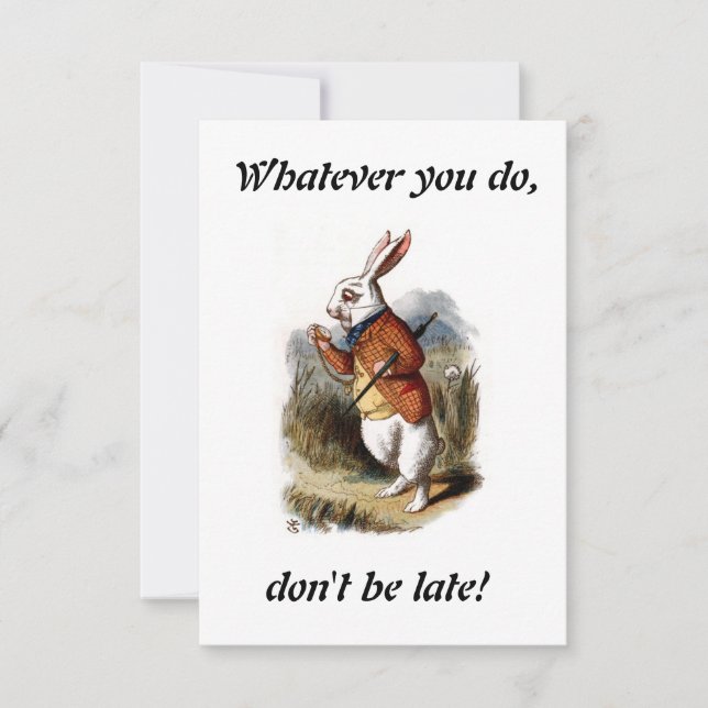 Convites Alice - coelho branco (Frente)