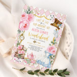 Convites Alice Dourada rosa no Festa de Aniversário do País<br><div class="desc">Celebre o aniversário da sua menina com este convite malvado da Alice no País das Maravilhas</div>