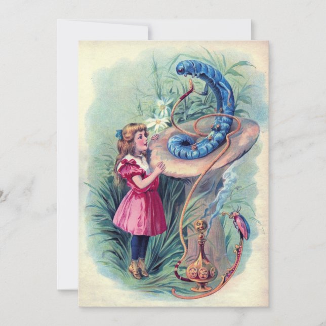 Convites Alice e a lagarta (Frente)