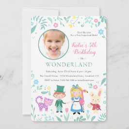 Convites Alice na Festa de aniversário das Maravilhas