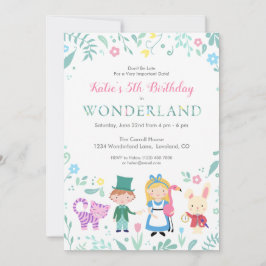 Convites Alice na Festa de aniversário das Maravilhas