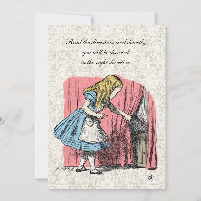 Convites Alice na festa de aniversário do flamingo do rosa (Frente)