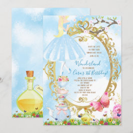 Convites Alice na festa de aniversário do país das