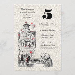 Convites Alice no aniversário vermelho do tea party dos