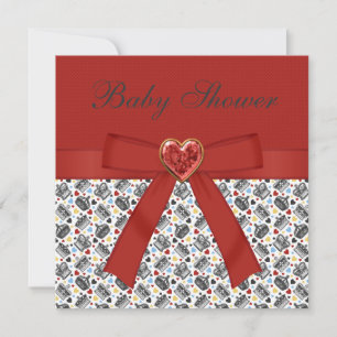 Convites Alice no Chá de fraldas das Maravilhas Festa Verm