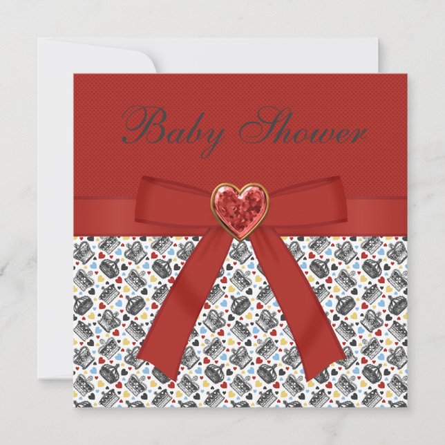 Convites Alice no Chá de fraldas das Maravilhas Festa Verme (Frente)