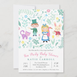 Convites Alice no Chá de fraldas do Tea Party no País das M