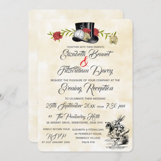 Convites Alice no Concurso à Noite da Maravilha (Frente/Verso)