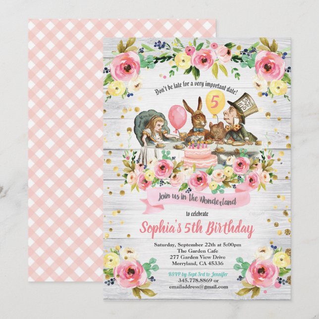 Convites Alice no Dia da Independência (Frente/Verso)