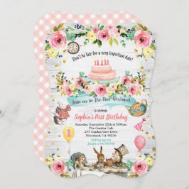 Convites Alice no OneDerland 1rua no primeiro aniversário