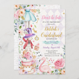 Convites Alice No OneDerland Birthday Whimsical Tea Party