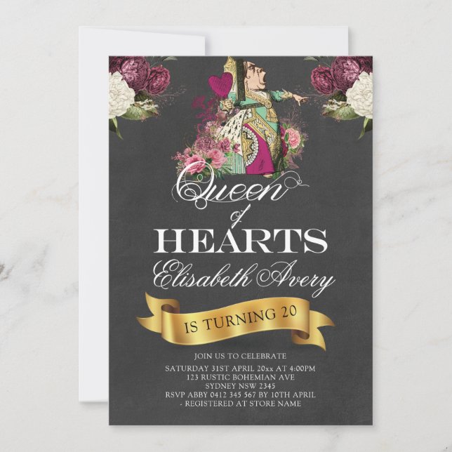 Convites Alice no País das Maravilhas (Frente)