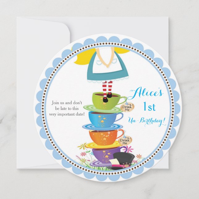 Convites Alice no País das Maravilhas (Frente)